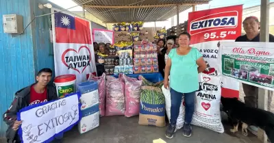 Exitosa y Taiwn entregan donacin de alimentos a olla comn.