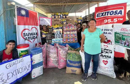 Exitosa y Taiwn entregan donacin de alimentos a olla comn.