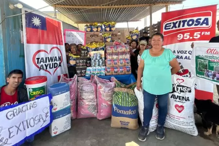 Exitosa y Taiwn entregan donacin de alimentos a olla comn.