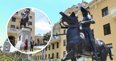 Reubican estatua de Pizarro.