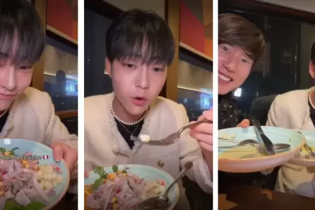 Coreano qued fascinado con el sabor del ceviche peruano.