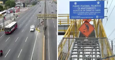 Cerrarn Va Evitamiento por mantenimiento de puente peatonal