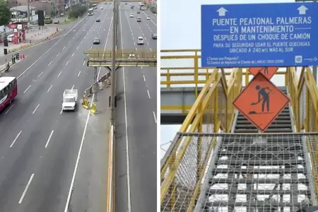 Cerrarn Va Evitamiento por mantenimiento de puente peatonal