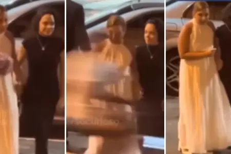 Roban el bouquet a novia en la entrada de la iglesia