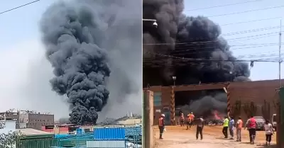 Fuerte incendio en Chosica.