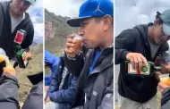 "Con eso conectas con los apus": Joven se hace viral por combinar chicha de jora con jager y brindar en Cusco.