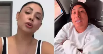 Pamela Franco 'parcha' a Cueva durante live de TikTok.