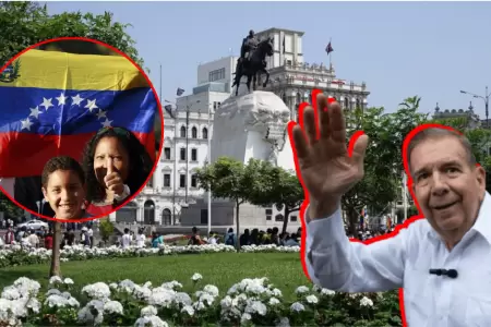 Venezolanos escucharn discurso de Edmundo Gonzlez en plaza San Martn.