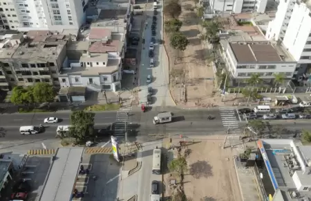 Obras en cruce de Comandante Espinar con Angamos Oeste.