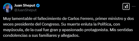 Juan Sheput lamenta la partida de Carlos Ferrero.