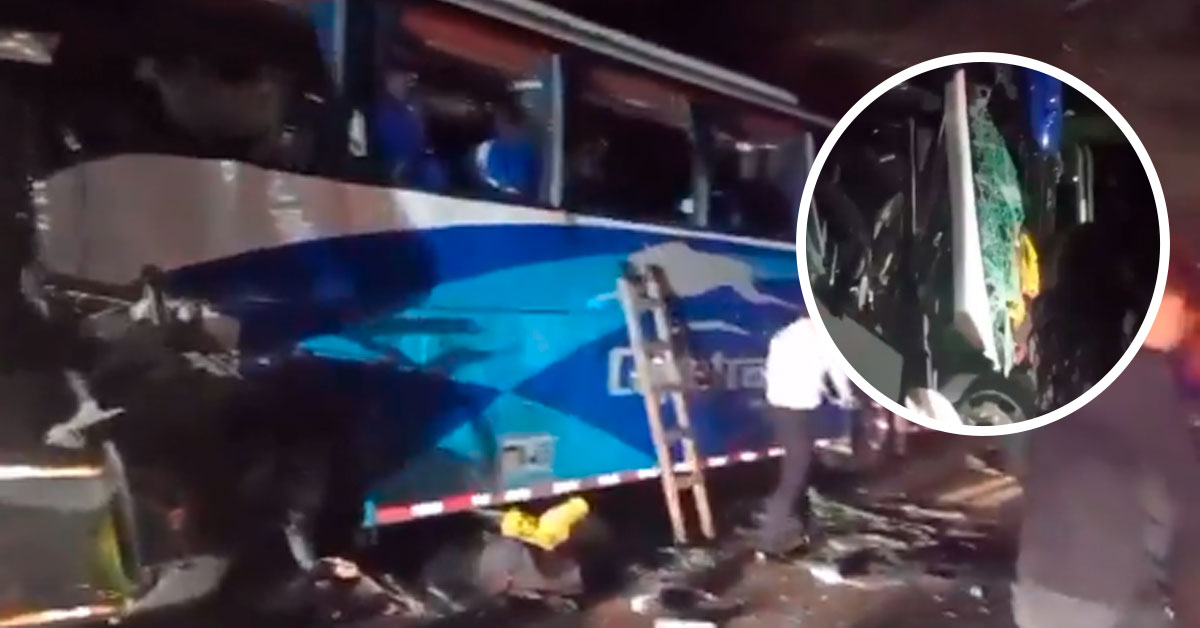 Accidente de tránsito tras choque de autobús y camión: Reportan dos fallecidos y más de 20 heridos