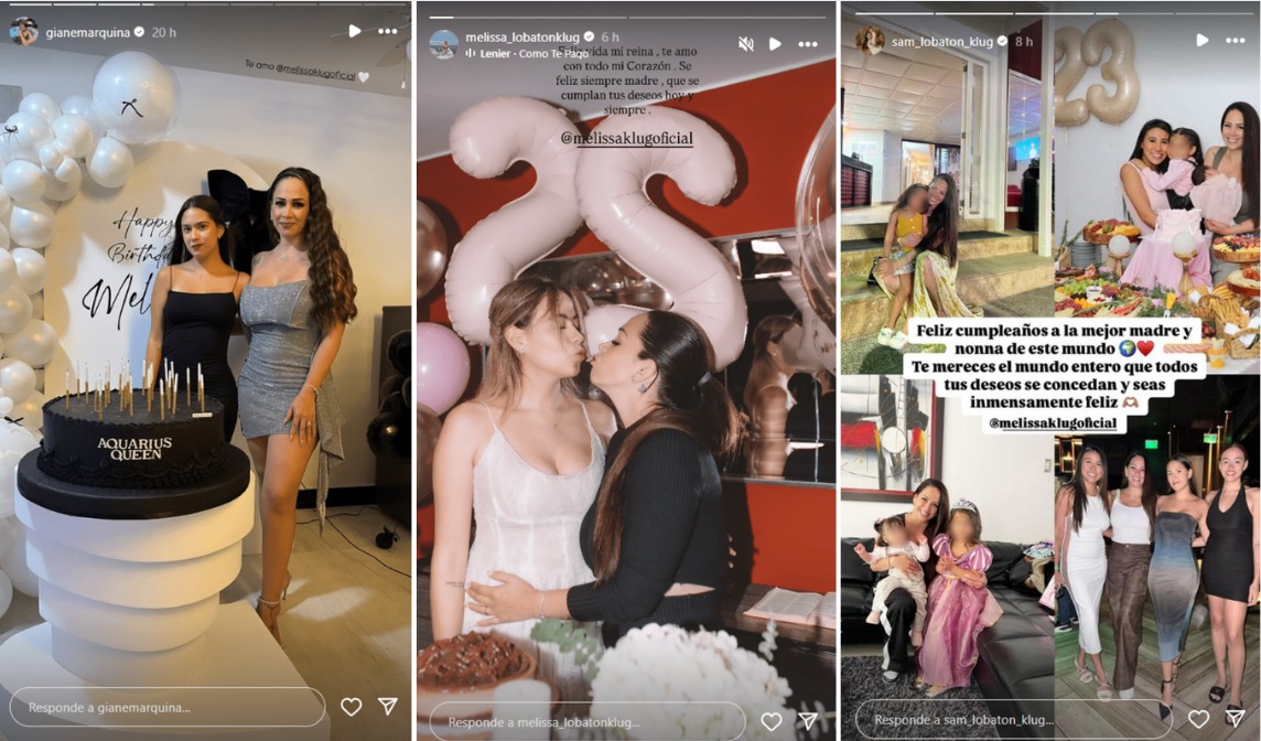 Melissa Klug aparece con sus hijas y no con Jesús Barco.