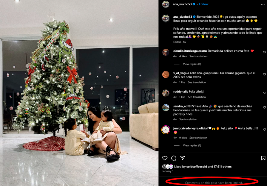 Esposa de Edison Flores, limit comentarios en sus redes sociales tras polmico ampay del futbolista.