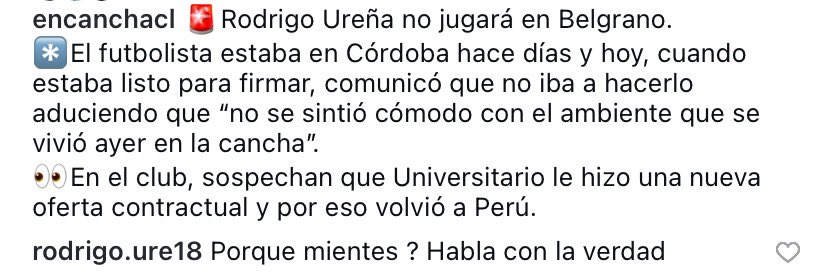 Rodrigo Urea respondi a periodista argentino.