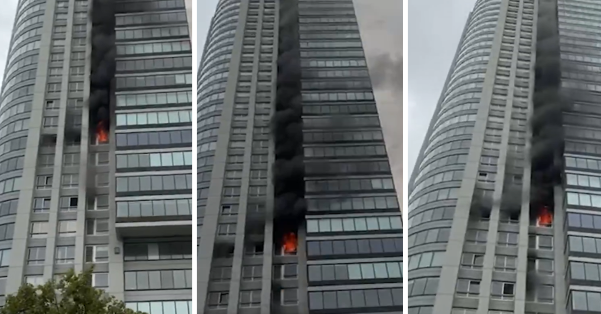 Feroz incendio en Puerto Madero: Siniestro desata pánico en edificio de más de 50 pisos