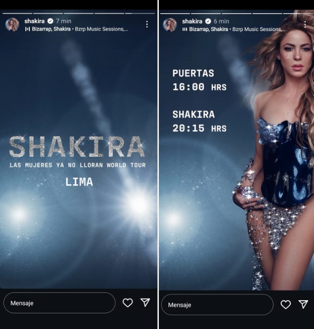 Shakira confirma su segunda fecha en Lima.