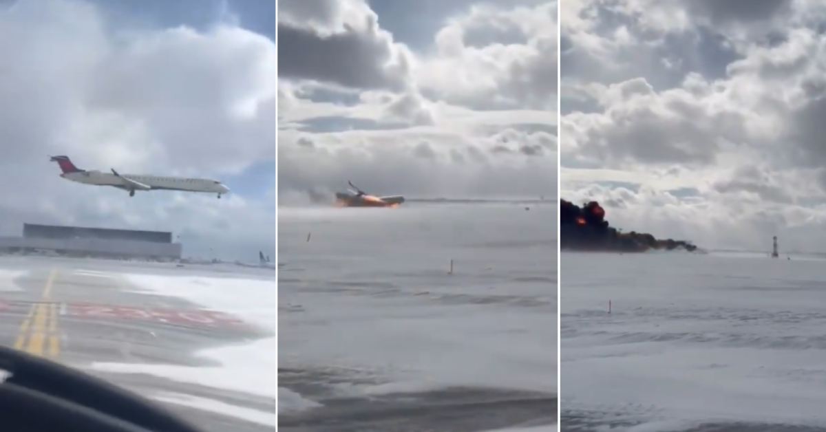 Avión se estrella en Canadá: Así si fue el PRECISO MOMENTO del impacto en aeropuerto de Toronto