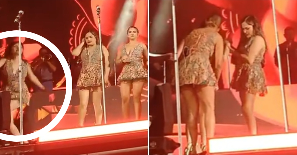 Milagros Díaz sufre aparatosa caída en show de Corazón Serrano y se retira del escenario