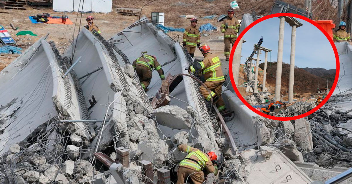 Tragedia en Corea del Sur: Colapso de un puente dejó al menos cuatro fallecidos y varios heridos