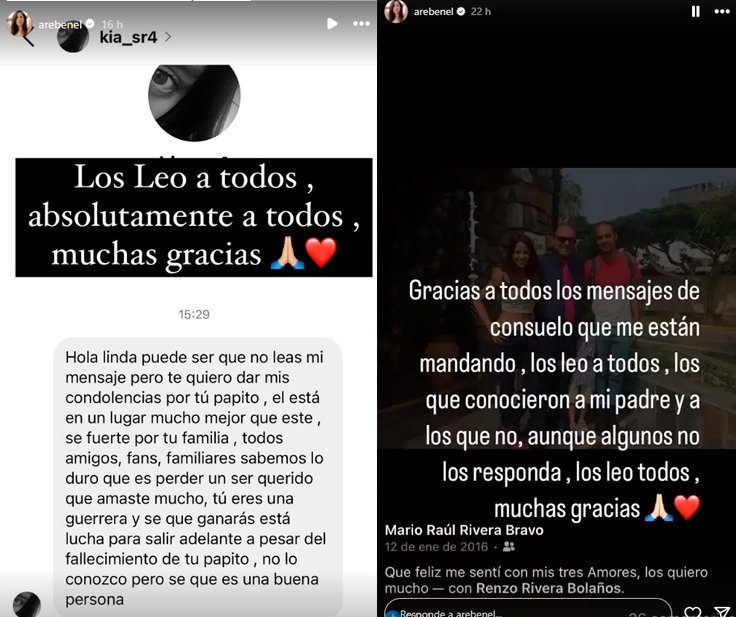 Areliz Benel comparte emotivo mensaje tras la muerte de su padre.