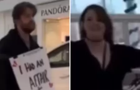 Mujer hace que su esposo admita su infidelidad con un cartel