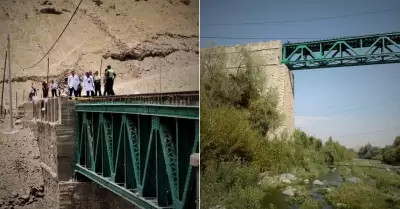 Mujer cae desde puente en Arequipa