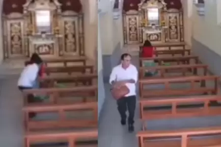 Falso devoto le roba cartera a seora que oraba en iglesia.