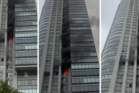 Feroz incendio en Puerto Madero.