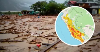 Alerta roja ante posibles huaicos.