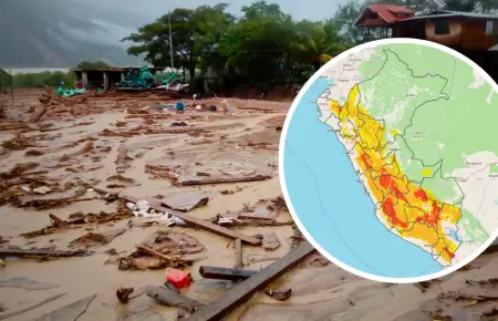 Alerta roja ante posibles huaicos.