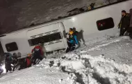 Bus se volc por fuerte nevada: Reportan cinco fallecidos y ms de 30 heridos