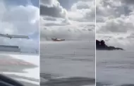 Avin se estrella en Canad: As fue el PRECISO MOMENTO del impacto en aeropuerto de Toronto