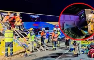 Lamentable! Choque de bus de dos pisos contra camin dej un fallecido y al menos 20 heridos