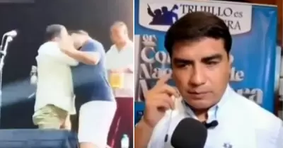 Alcalde de Trujillo abandona entrevista cuando le consultan por beso con animado