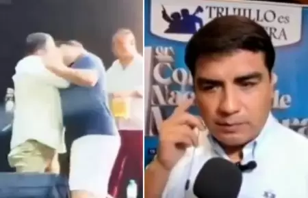 Alcalde de Trujillo abandona entrevista cuando le consultan por beso con animado