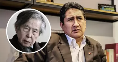 Vladimir Cerrn y Alberto Fujimori.