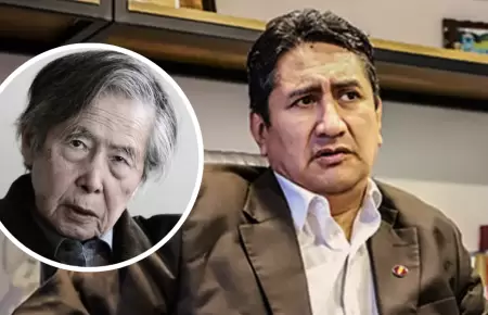 Vladimir Cerrn y Alberto Fujimori.