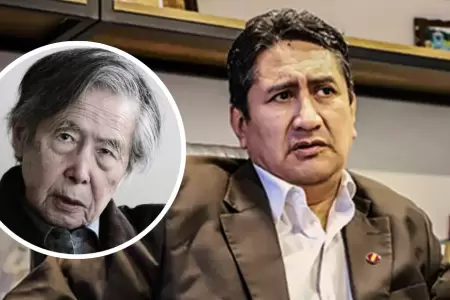 Vladimir Cerrn y Alberto Fujimori.