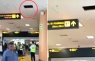 Baldosa de techo cay en zona de alto trnsito del Aeropuerto Jorge Chvez: Suceso gener alerta