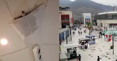 Fuga de agua en techo de Mega Plaza Independencia.