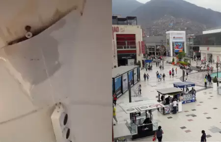 Fuga de agua en techo de Mega Plaza Independencia.