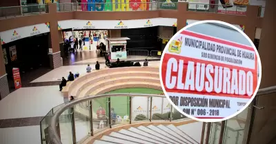 Clausuran centro comercial en Huacho.