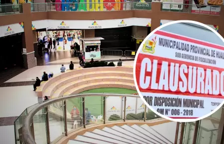 Clausuran centro comercial en Huacho.