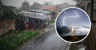 Lluvias intensas con descargas elctricas.