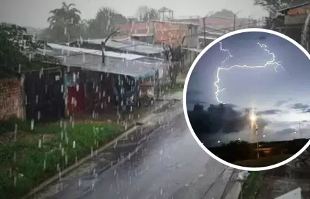 Lluvias intensas con descargas elctricas.