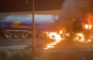 Chancay: De milagro! Chofer se salva de morir tras incendio de triler en Panamericana Norte