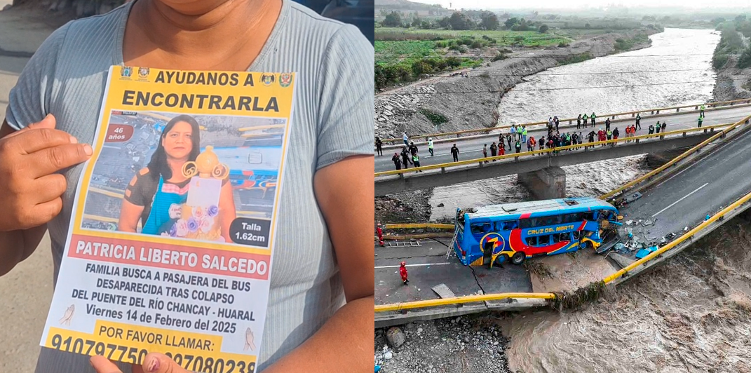 Patricia Liberto desaparecida desde el 14 de febrero en accidente por colapso del puente de Chancay.