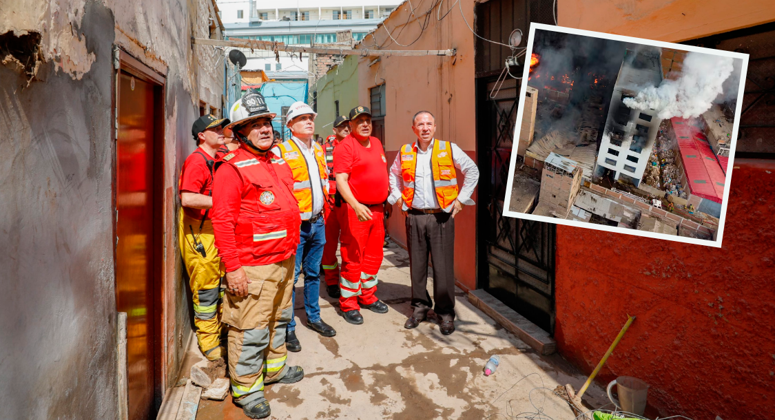 Ministro de Vivienda recorre zona de emergencia en Barrios Altos por incendio.