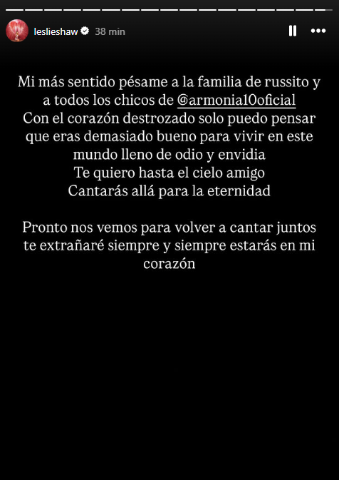 Leslie Shaw recordar con cario a Paul Flores, quien muri tras atentado a 'Armona 10 de Piura'.