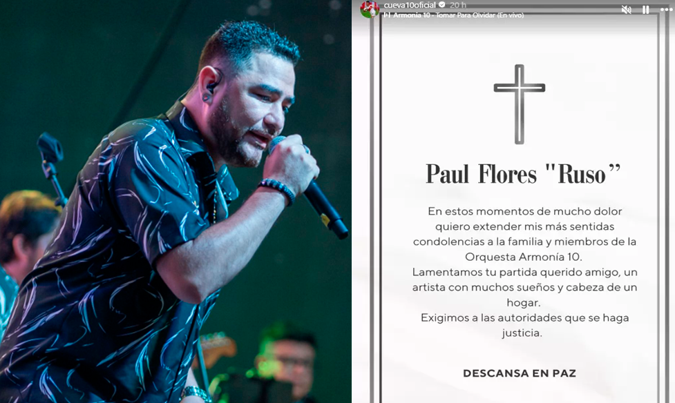 Christian Cueva lamenta el asesinato de Paul Flores, vocalista de Armona 10.